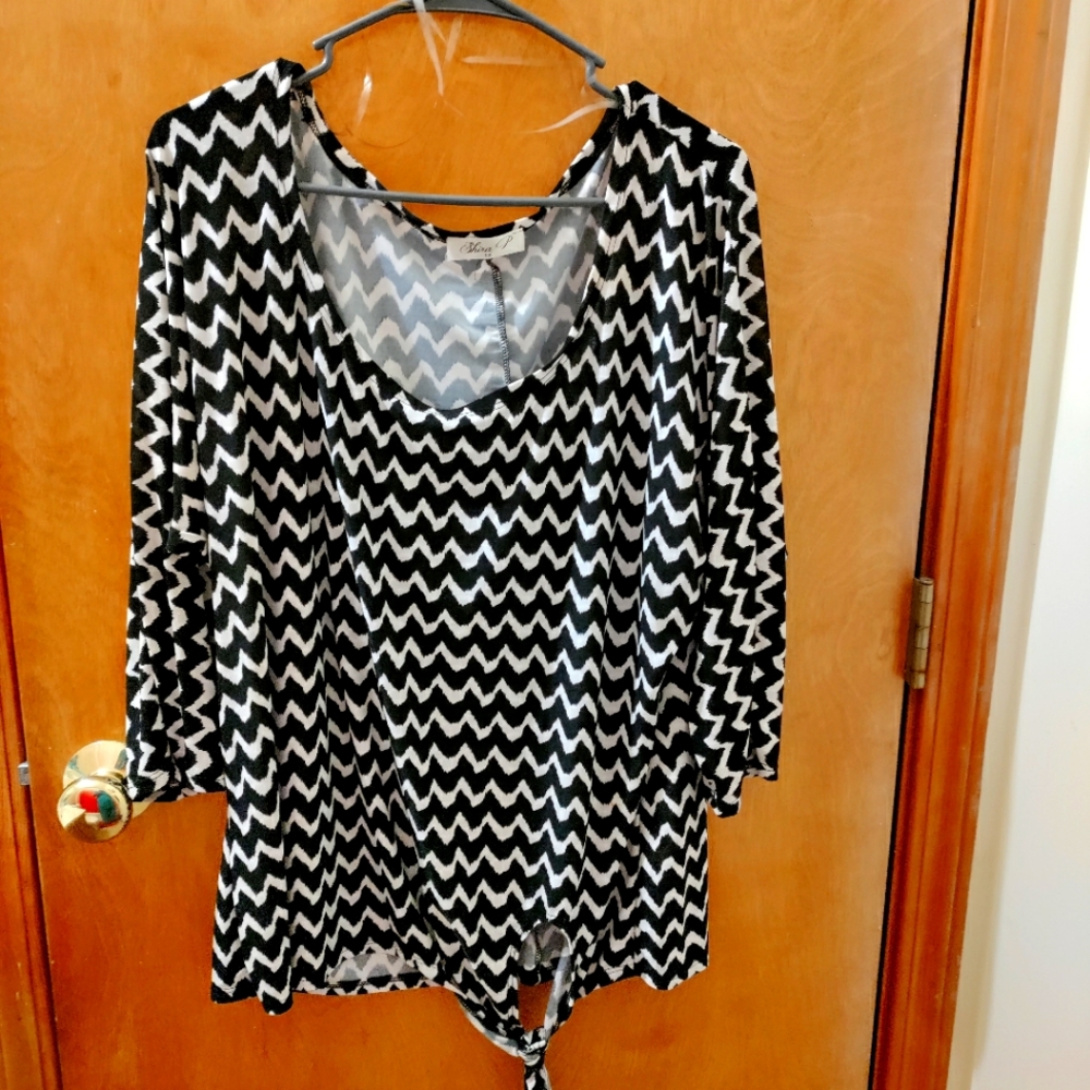 Black and White Blouse